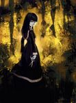  artist_request black_hair dress fatal_frame fatal_frame_4 ghost haibara_ayako long_hair scissors solo spirit yellow_eyes 