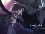  brown_hair furayu_(flayu) glasses green_eyes harry_james_potter harry_potter male_focus multiple_boys open_mouth red_eyes short_hair tom_marvolo_riddle twilight yaoi 