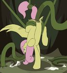  2016 abdominal_bulge animated butt double_penetration equine female feral fluttershy_(mlp) friendship_is_magic fur hair hooves kanashiipanda long_hair mammal my_little_pony oral oral_penetration pegasus penetration pink_hair pussy solo tail_grab tentacles underhoof vaginal vaginal_penetration wings yellow_fur 