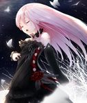  bare_shoulders choker closed_eyes commentary_request detached_sleeves guilty_crown long_hair music open_mouth pink_hair singing sola_(solo0730) solo yuzuriha_inori 