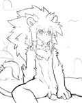  abs anthro athletic circumcised feline flaccid front_view greyscale humanoid_penis leo_(whiteleo) line_art lion looking_away male mammal mane monochrome nalls nistly_nude pecs penis reclining scarf sitting sketch smile spread_legs spreading whiteleo 
