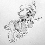  &lt;3 animal_crossing balls black_and_white blush celestial hat humanoid_penis kicks_(animal_crossing) lying male mammal monochrome nintendo open_mouth penis skunk solo traditional_media_(artwork) unbuttoned_shirt video_games 