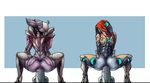  1_eye alien anal anal_penetration breasts butt dildo duo eyeless female ivara_(warframe) lewdreaper penetration saryn_(warframe) sex_toy tenno warframe 