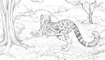  anatomically_correct anchee animal_genitalia balls cheetah feline feral greyscale king_cheetah male mammal monochrome penis rear_view running savanna sheath sketch solo tree 