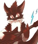  anthro cat feline front_view guitar male mammal musical_instrument open_mouth playing_music smile solo whiteleo 