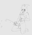  anthro asriel_dreemurr athletic balls barefoot black_sclera blush caprine circumcised cum cumshot erection fur goat greyscale horn kneeling lapinbeau leaning leaning_back looking_down male mammal masturbation monochrome nipples nude orgasm penile_masturbation penis sketch solo sweat sweatdrop teenager undertale video_games white_fur young 