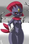  2016 anthro black_nose breasts female mammal nintendo nipples nude pok&eacute;mon pussy simple_background solo video_games virate-chip weavile 