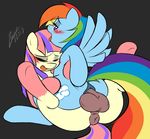  anal anal_penetration anus balls blue_feathers blue_fur blush duo equine eyes_closed feathers female feral friendship_is_magic fur hair legs_up lying male male/female mammal moan multicolored_hair multicolored_tail my_little_pony nude on_back pegasus penetration penis rainbow_dash_(mlp) rainbow_fur rainbow_hair rainbow_tail sex simple_background spread_legs spreading wings zajice 