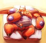  ambient_light armor baymax bed big_hero_6 blush disney ijdraws machine male penis robot simple_background slightly_chubby solo 