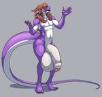  2016 anthro balls big_balls big_lips brown_hair claws dragon grey_background hair horn huge_balls huge_penis humanoid_penis kalnareff kalnareff_(character) lips long_hair male navel nipples nude penis pointy_ears purple_scales red_claws red_horns scales scalie simple_background slit_pupils solo toe_claws uncut vein white_scales wide_hips yellow_eyes 