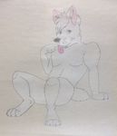  anthro avalanche avalanchewolf canine colored cute male mammal pencil sitting solo traditional_media_(artwork) wolf 