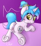  anus bow clitorus cremedelaclop_(artist) equine fan_character female horn horse mammal my_little_pony pony pussy solo unicorn 