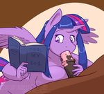  2016 animal_genitalia animal_penis book duo english_text equine equine_penis ethanqix female friendship_is_magic hair holding_book holding_object horn long_hair male male/female mammal my_little_pony nude oral penis solo_focus text twilight_sparkle_(mlp) vein winged_unicorn wings 