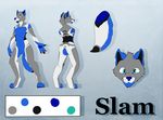  acethebigbadwolf anthro blue_eyes canine digitigrade male mammal model_sheet slam 