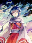  asako_(itiba) chinese_clothes kingdom kyoukai_(kingdom) long_hair ponytail scarf solo sword weapon 