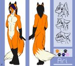  anthro ari_(aristeia) canine fox mammal model_sheet nude solo toraneko 