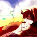  anthro beach clothed clothing cloudscape eyes_closed lying male mammal marine mouse on_back open_mouth pecs pendant rodent seaside sky sleeping solo space starfish swimsuit topless whiteleo 