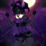  anthro balls bat clothed clothing crossdressing dragroon ear_piercing erection fishnet half-closed_eyes hat ladder_piercing legwear looking_at_viewer male mammal navel navel_piercing penis piercing smile solo thigh_highs tongue tongue_out wings witch_hat 