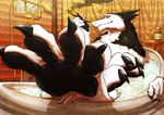  bathtub black_fur bran drugs foot_focus fur hindpaw male opium paws sergal smoking soles tatugon white_fur 