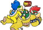  age_difference anal anal_penetration blue_hair blush bowser bowserboy101 cuffs_(disambiguation) cum duo father father_and_son hair horn koopa ludwig_von_koopa male male/male mario_bros messy nintendo parent penetration penis red_hair scalie shell simple_background size_difference slightly_chubby small_dom_big_sub son video_games white_background 