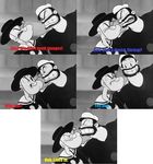  1930s animated black_and_white bluto cartoon chat clothing english_text human humor king_features_syndicate mammal monochrome popeye text unknown_artist 