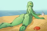  arthropod beach big_butt breasts butt crab crustacean cup female fin fingers fish_scales green_eyes green_lips invalid_tag laying_on_ground looking_at_viewer marine monster nude presenting rhodesio scales sea seaside solo thick_thighs water 