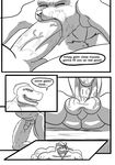  2014 anthro balls big_balls canine comic cum cum_on_balls cum_on_face cum_on_penis english_text erection eyes_closed hi_res kneeling machamp machoke male male/male mammal mouse muscular nintendo oral penis pok&eacute;mon precum rodent ryusuke573 sex sitting spa teeth text towel video_games xalex14 