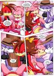  amy_rose bbmbbf bed bottomless butt clothed clothing comic female female/female fiona_fox group mobius_unleashed nic_the_weasel palcomix panties pussy sonic_(series) text underwear undressing 