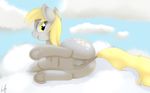  2016 anus blonde_hair butt cloud cutie_mark derpy_hooves_(mlp) dock equine eyelashes female feral friendship_is_magic hair hi_res hooves horse long_hair lying mammal matimus91 my_little_pony on_cloud on_side open_mouth pony pussy sky smile solo teats underhoof yellow_eyes 