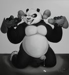  balls bear bukkake cum cum_on_face disembodied_penis evedon humanoid_penis kung_fu_panda male male/male mammal panda penis po 