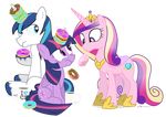  &lt;3 2016 beverage coffee cup cutie_mark dm29 doughnut eating equine female food friendship_is_magic horn mammal my_little_pony princess_cadance_(mlp) shining_armor_(mlp) twilight_sparkle_(mlp) unicorn winged_unicorn wings 