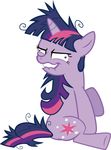  cutie_mark equine female feral friendship_is_magic hair horn insane mammal mature_female multicolored_hair my_little_pony purple_eyes simple_background solo twilight_sparkle_(mlp) unicorn white_background 