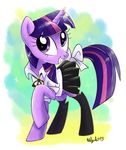 2013 abstract_background adlynh bow clothing dress equine female feral friendship_is_magic fur hair hi_res horn legwear looking_at_viewer mammal multicolored_hair my_little_pony purple_eyes purple_fur smile solo stockings twilight_sparkle_(mlp) unicorn 