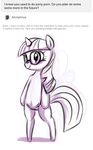  af-js english_text equine eyewear female feral friendship_is_magic glasses horn horse mammal monochrome my_little_pony pony pussy simple_background solo teats text twilight_sparkle_(mlp) unicorn 