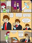  age_regression anthro canine cat clothing comic dog dress english_text feline hair husky kammypup kammypup_(artist) kangaroo mammal marsupial red_hair speech_bubble text 