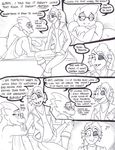  2016 alphys anthro bed_sheet clothing comic covering covering_self eyewear female fish glasses hi_res lizard marine monochrome pussy reptile scalie simple_background undertaild undertale undyne video_games 