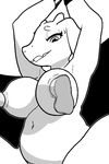  arms_above_head boss_monster breasts looking_down navel nipple_penetration nipples pashoo penetration raised_arm slightly_chubby smile toriel undertale video_games 