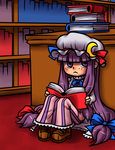  absurdres book highres kouotsu library patchouli_knowledge reading sitting solo touhou voile 