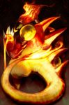  claws fire gen_1_pokemon magmar molten_rock no_humans pokemon pokemon_(creature) realistic solo tail tail-tip_fire 
