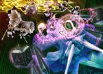  alice_margatroid bad_id bad_pixiv_id battle beshi book doll duel flying library magic_circle multiple_girls patchouli_knowledge shanghai_doll touhou voile 