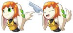  anthro boop breasts canine clothed clothing cream_fur dog eyes_closed female freedom_planet freedom_planet_2 fur goshaag hair mammal milla_basset orange_hair simple_background video_games white_background 