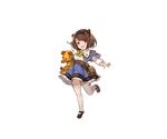  belt bow breasts brown_eyes brown_hair capelet child doll draph dress full_body granblue_fantasy hair_ornament headband mary_janes minaba_hideo official_art oppai_loli pouch shoes short_hair solo thighhighs transparent_background yaia_(granblue_fantasy) 