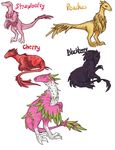  blackberry cherry claws curious cute dinosaur dragonfruit feathers fluffy food fruit peaches pixel_flare raptor strawberry 
