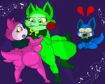  &lt;3 abstract_background absurd_res anthro anus blpanda blush butt canine cat cute eerie fangs feline female flower fur fuzzy gloves_(marking) hi_res hybrid looking_at_viewer love mammal markings markingsha neck_tuft open_mouth pink_fur plant red_eyes rose tuft yossi 