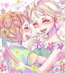  absurdres anna_(frozen) blush elsa_(frozen) frozen_(disney) happy highres hug laughing multiple_girls siblings sisters tatsunokosso 