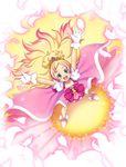  :d arms_up blonde_hair blush bow brooch cure_flora earrings eyebrows flower flower_earrings from_above full_body gloves go!_princess_precure green_eyes haruno_haruka jewelry kazuma_muramasa long_hair magical_girl multicolored_hair open_mouth pink_bow pink_hair pink_skirt precure shoes skirt smile solo standing streaked_hair thick_eyebrows two-tone_hair white_footwear white_gloves 