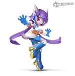  3d_(artwork) artsyomni boots cgi clothing digital_media_(artwork) dragon female footwear freedom_planet gloves horn looking_at_viewer pink_eyes sash_lilac solo video_games 