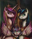  2016 big_wings clothing daughter equine father father_and_daughter female flurry_heart_(mlp) friendship_is_magic horn jowybean male mammal mother mother_and_daughter my_little_pony parent princess_cadance_(mlp) shining_armor_(mlp) unicorn uniform winged_unicorn wings young 