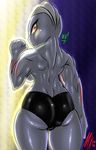  2016 big_breasts big_butt breasts butt clothed clothing female machoke monkeyxflash muscular muscular_female nintendo pok&eacute;mon solo tight_clothing topless video_games 