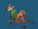  balls canine clothed clothing cock_ring cum disney fox male mammal nick_wilde partially_clothed penis shysketch solo zootopia 